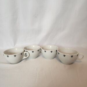 French Fleur-de-Lis  Jackson China Tea Cups Vintage Set of 4 - Classy European